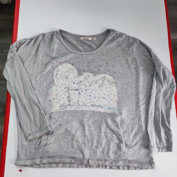 la Vie en Rose polar bears pullover women's size S grey with graphic design - Picture 1 of 11
